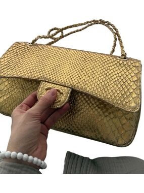 A stunning gold color genuine leather wow bag